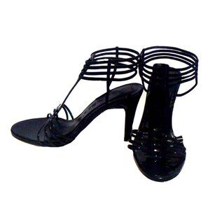 Black Strappy Shoes with Ankel High Straps